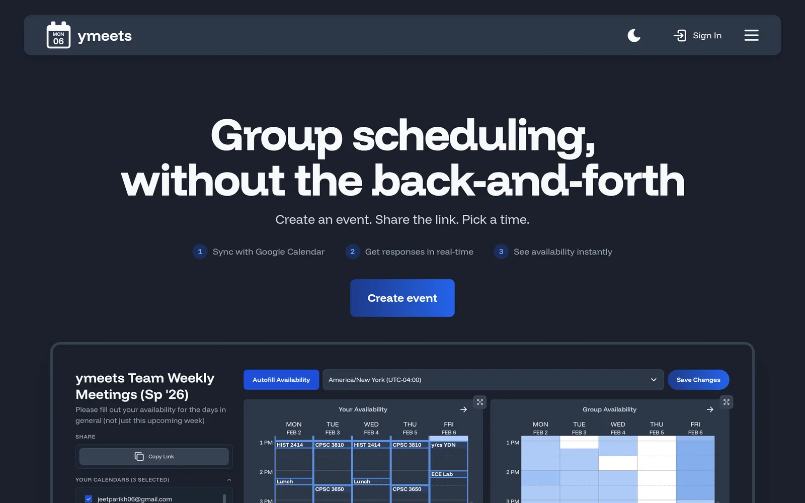 ymeets.com scheduling app
